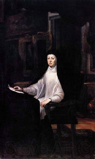 Juan Martin Cabezalero Portrait of Queen Mariana de Austria Norge oil painting art